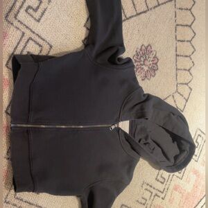 Black Hooded Zip-Up Jacket
